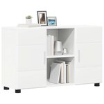 vidaXL Buffet avec porte Blanc 88 5 x 30 5 x 55 5 cm Bois d'ingénierie