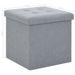 vidaXL Tabourets de rangement pliables lot de 2 gris clair Faux lin