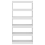 vidaXL Bibliothèque/Séparateur de pièce Blanc brillant bois ingénierie
