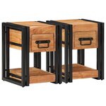vidaXL Cabinet de chevet avec tiroir 2 Pièces Marron 30 x 30 x 40 cm