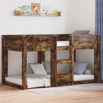 vidaXL Lit Superposé pour Enfants Chêne fumé 90 x 190 cm