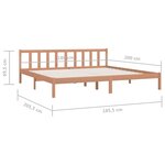 vidaXL Cadre de lit Marron miel Bois pin massif 180x200 cm Super King