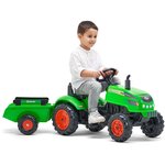 Tracteur pour enfant à pédales avec capot ouvrant et remorque x tractor