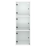 vidaXL Armoire murale avec portes en verre blanc 35x37x100 cm