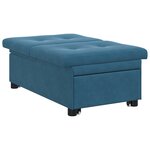 vidaXL Canapé-lit 3-en-1 en velours bleu