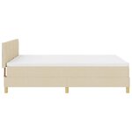 vidaXL Lit à ressorts avec coussin Crème 160 x 200 cm tissu