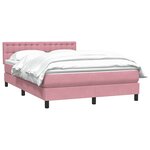 vidaXL Sommier à lattes de lit avec matelas rose 160x210 cm velours