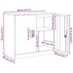 vidaXL Armoire de rangement Rose 80 x 40 x 70 cm Acier