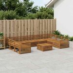 vidaXL Ensemble de canapés d'extérieur 10 Pièces Naturel