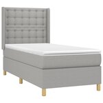 vidaXL Sommier à lattes de lit avec matelas Gris clair 80x200 cm Tissu