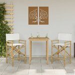 vidaXL Chaise de directeur pliante 2 Pièces Naturel Bambou