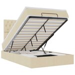 vidaXL Cadre de lit ottoman avec matelas crème 120x200cm tissu