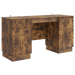 vidaXL Bureau Chêne fumé 142 5 x 50 x 75 cm Bois d'ingénierie