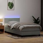 vidaXL Sommier à lattes de lit et matelas et LED gris clair 80x220 cm velours