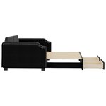 vidaXL Lit de jour avec gigogne et tiroirs sans matelas noir 100x200cm