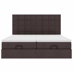 VidaXL Cadre de lit ottoman avec matelas marron foncé 180x200 cm tissu