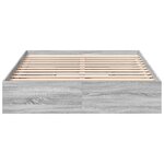 vidaXL Cadre de lit avec tiroirs sans matelas sonoma gris 135x190 cm