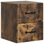 vidaXL Cabinet de chevet mural 2 Pièces Chêne fumé 34 5 x 33 x 40 cm