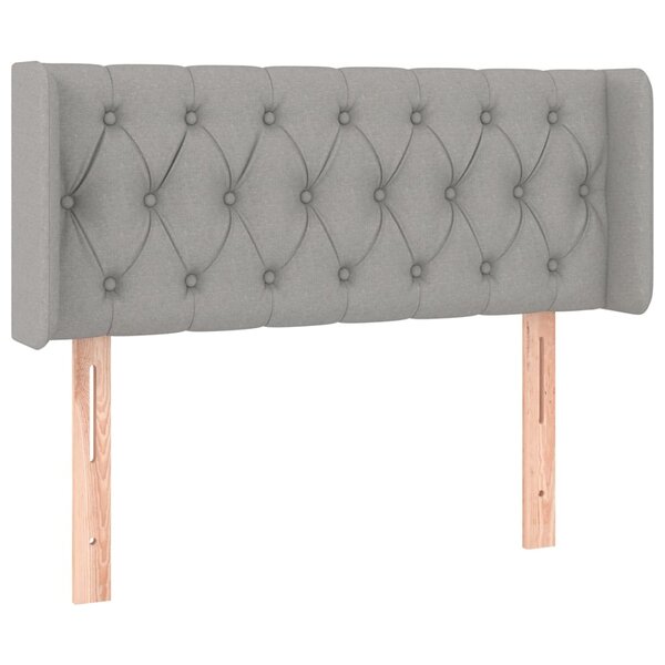 vidaXL Tête de lit avec oreilles Gris clair 93x16x78/88 cm Tissu