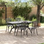 vidaXL Ensemble de salle à manger de jardin 5 pièces en aluminium coulé noir
