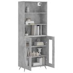 vidaXL Buffet haut Gris béton 69 5x34x180 cm Bois d'ingénierie