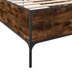 vidaXL Cadre de lit chêne fumé 90x200 cm bois d'ingénierie et métal