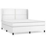 vidaXL Sommier à lattes de lit avec matelas Blanc 180x200cm Similicuir