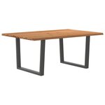 vidaXL Table à manger avec bord naturel 180x100x74cm bois massif chêne