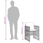 vidaXL Ensemble à manger de jardin et coussins 5 Pièces gris clair rotin