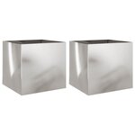 vidaXL Jardinières 2 Pièces argenté 42x40x39 cm acier inoxydable