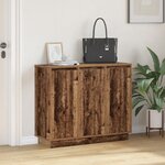 Buffet vidaXL avec LED  Bois Vieilli  90x32x75 cm  Bois Composite