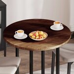 vidaXL Plateau de table Marron clair Ø 80 x 2.5 cm Chêne massif