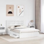 vidaXL Lit de Rangement Blanc 160 x 200 cm Bois d'ingénierie