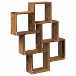 vidaXL Étagère murale sous forme de cube vieux bois 78x15x93 cm