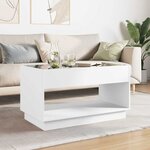 vidaXL Table basse avec LED infini blanc 90x50x50 cm