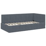 vidaXL Cadre de lit d'angle Gris foncé 90 cm x 190 cm Velours