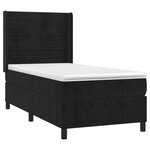 vidaXL Sommier à lattes de lit matelas et LED Noir 90x190 cm Velours