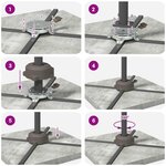 vidaXL Pied de parasol Argent 23 x 14 x 6 cm