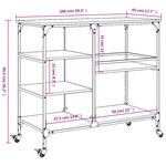 vidaXL Chariot de cuisine chêne marron 100x45x89 5cm bois d'ingénierie