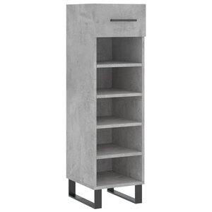 vidaXL Armoire à chaussures gris béton 30x35x105 cm bois d'ingénierie
