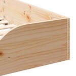 vidaXL Cadre de lit surélevé Marron 75 x 190 cm Bois massif en pin
