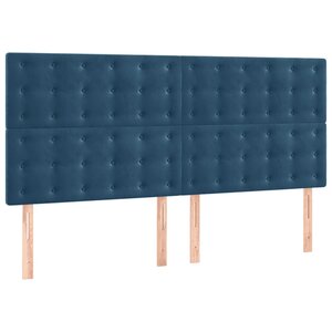 vidaXL Tête de lit Bleu foncé 200 x 5 x 118/128 cm Velours