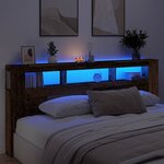 vidaXL Tête de lit à LED vieux bois 220x18 5x103 5cm bois d'ingénierie