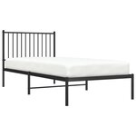vidaXL Cadre de lit métal sans matelas avec tête de lit noir 90x200 cm
