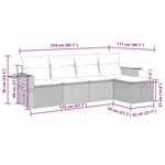vidaXL Salon de jardin 5 Pièces avec coussins gris résine tressée