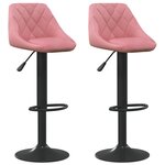 vidaXL Tabourets de bar lot de 2 rose velours