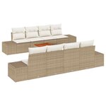 vidaXL Ensemble de canapé de jardin 7 Pièces Beige  blanc