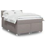 vidaXL Sommier à lattes de lit avec matelas Taupe 140x200 cm Tissu