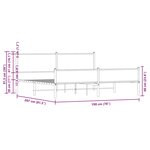 vidaXL Cadre de lit en métal sans matelas chêne marron 193x203 cm