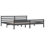 vidaXL Cadre de lit sans matelas bois massif gris 200x200 cm
